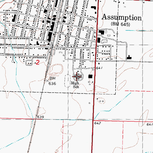 Topographic Map of Central A and M Middle School, IL