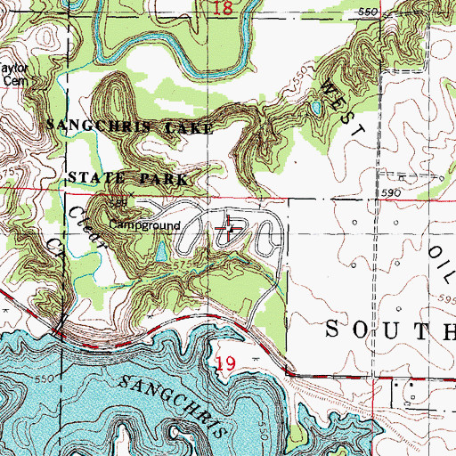 Topographic Map of Deer Run Campground, IL