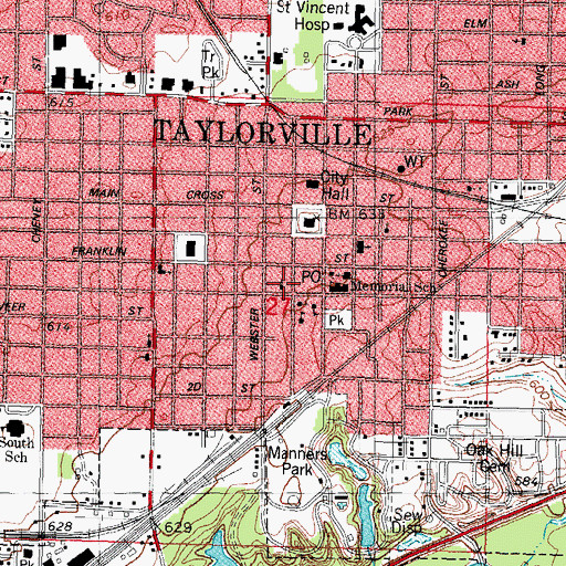 Topographic Map of Evangelical Free Church, IL