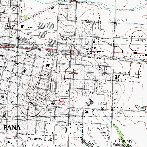 Topographic Map of First Assembly of God Church, IL