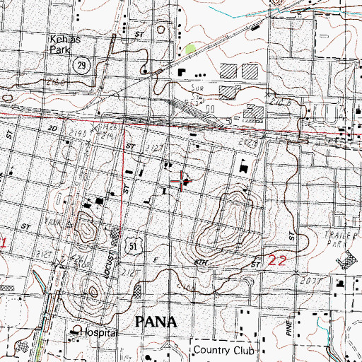 Topographic Map of First Baptist Church, IL