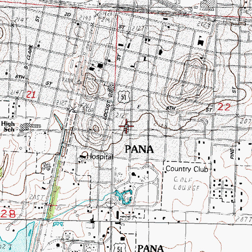 Topographic Map of First United Methodist Church, IL