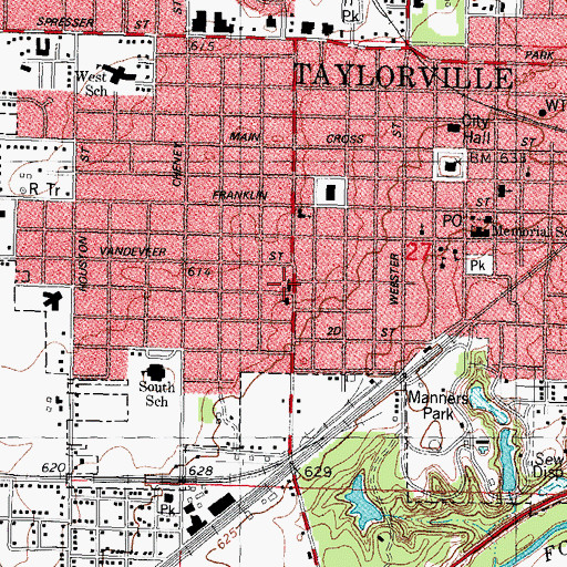 Topographic Map of Free Methodist Church, IL