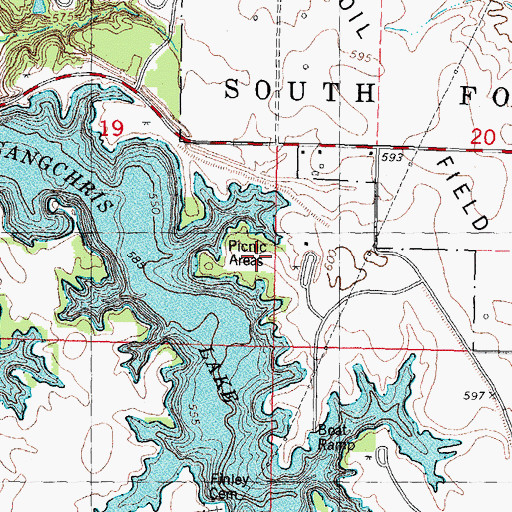 Topographic Map of Hickory Point Campground, IL