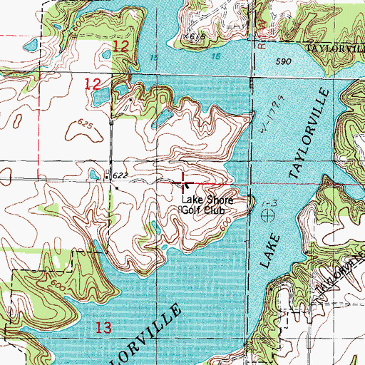 Topographic Map of Lake Shore Golf Club, IL