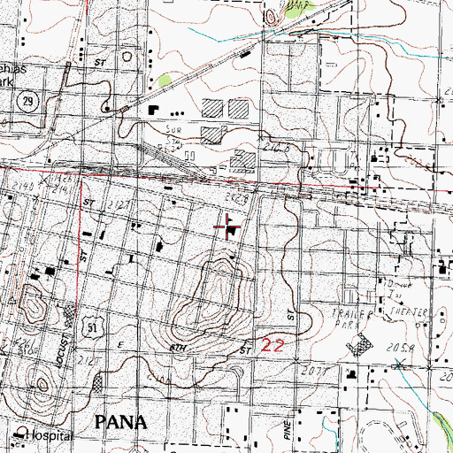 Topographic Map of Lincoln Elementary School, IL
