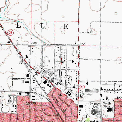 Topographic Map of New Hope Assembly of God Church, IL