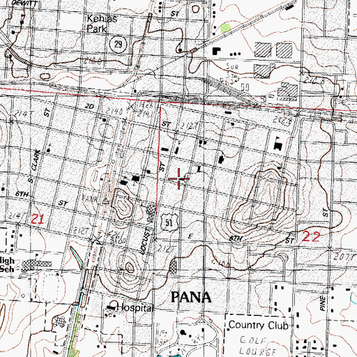 Topographic Map of Saint Paul Lutheran Church, IL