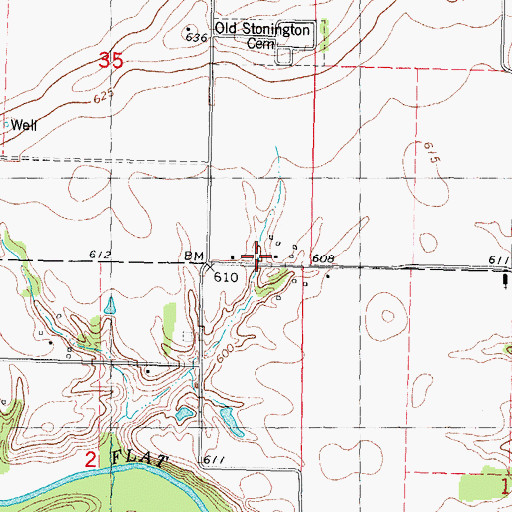 Topographic Map of Sandersville, IL