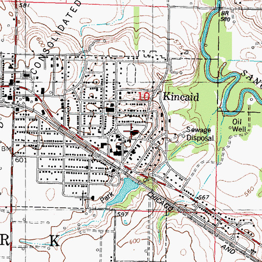 Topographic Map of South Fork High School, IL