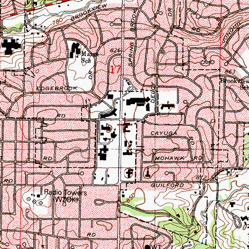 Topographic Map of Christ United Methodist Church, IL