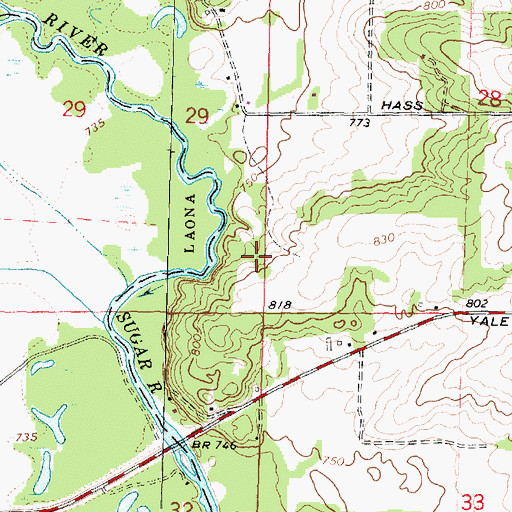 Topographic Map of Colored Sands Forest Preserve, IL