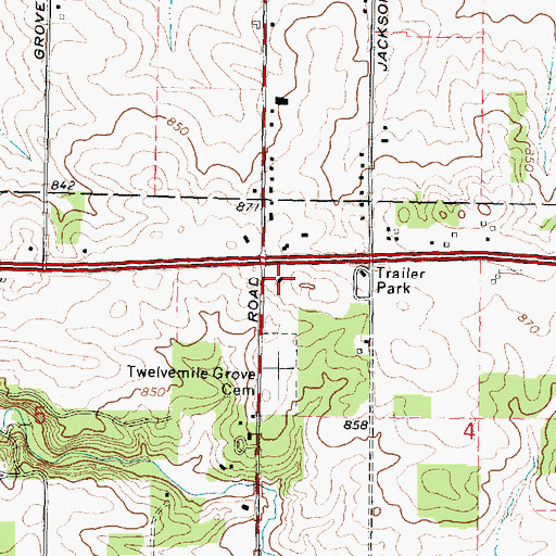 Topographic Map of Illinois State Police District 16, IL