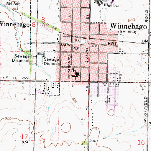 Topographic Map of Dorothy Simon Elementary School, IL
