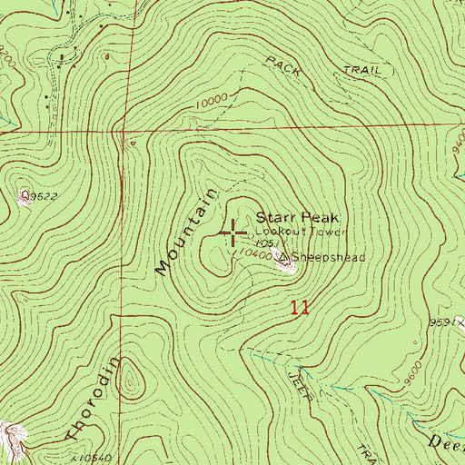 Topographic Map of Starr Peak, CO