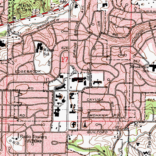 Topographic Map of Edgebrook Shopping Center, IL