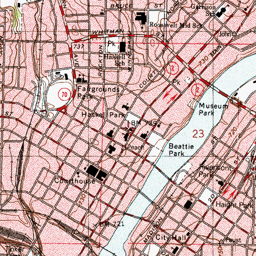 Topographic Map of Emmanuel Episcopal Church, IL