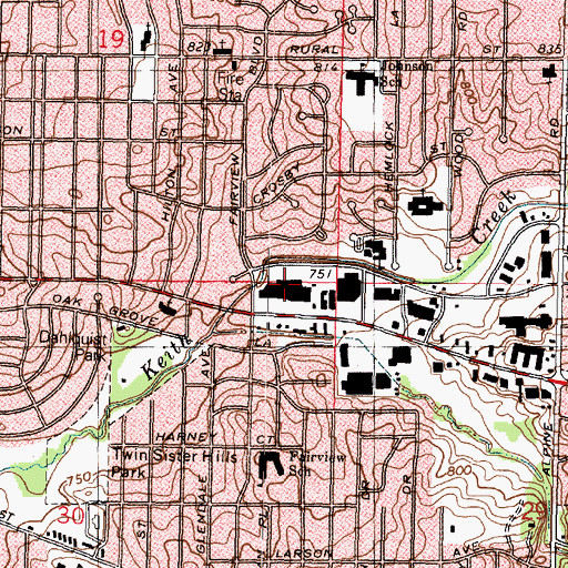 Topographic Map of Fairview Shopping Center, IL