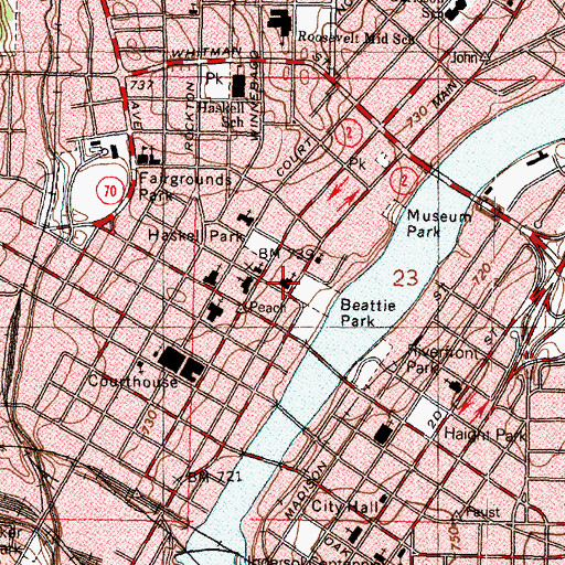 Topographic Map of First Presbyterian Church, IL