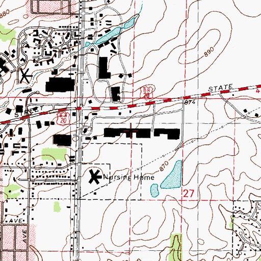 Topographic Map of Forest Plaza Shopping Center, IL