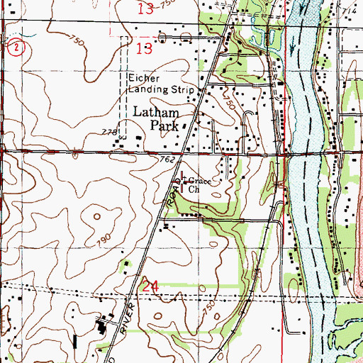 Topographic Map of Grace Church, IL
