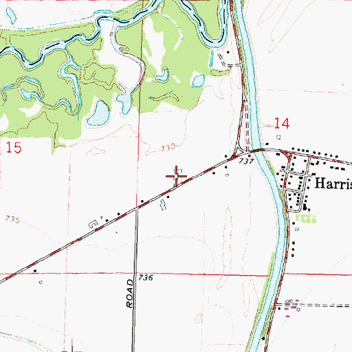 Topographic Map of Harrison Cemetery, IL