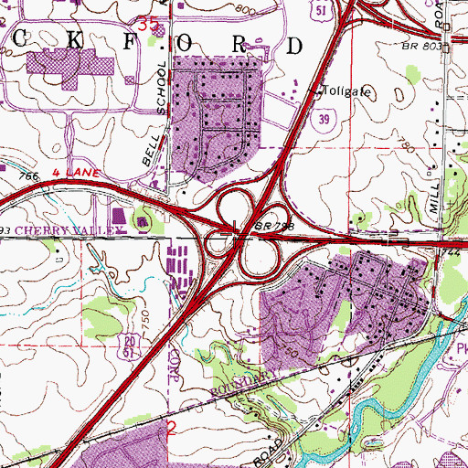 Topographic Map of Interchange 122, IL