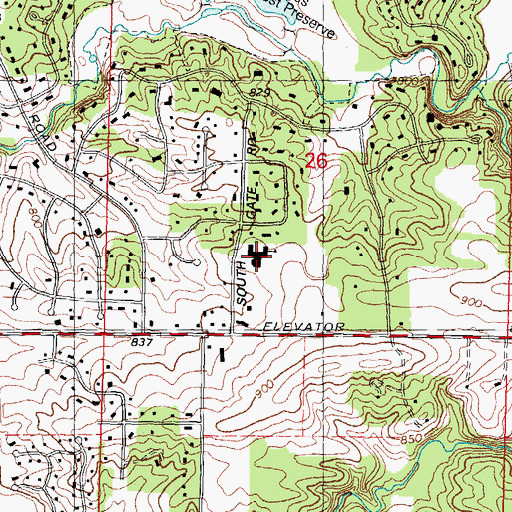 Topographic Map of Ledgewood School, IL