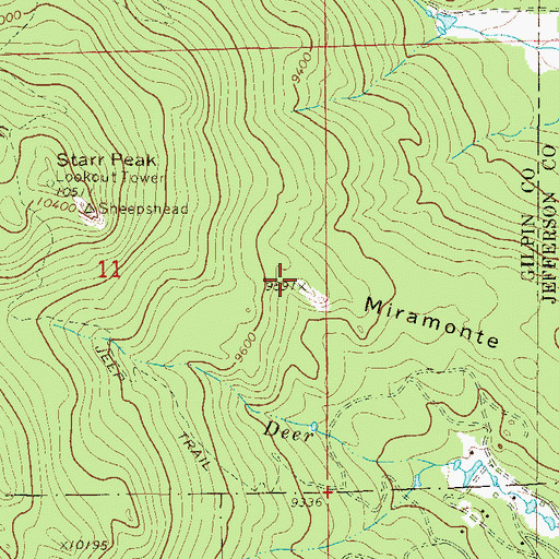 Topographic Map of Miramonte Mountain, CO