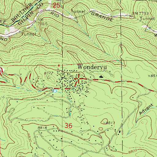 Topographic Map of Wondervu, CO
