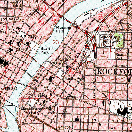 Topographic Map of Saint James Roman Catholic Church, IL
