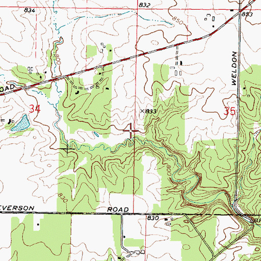 Topographic Map of Severson-Dells Forest Preserve, IL
