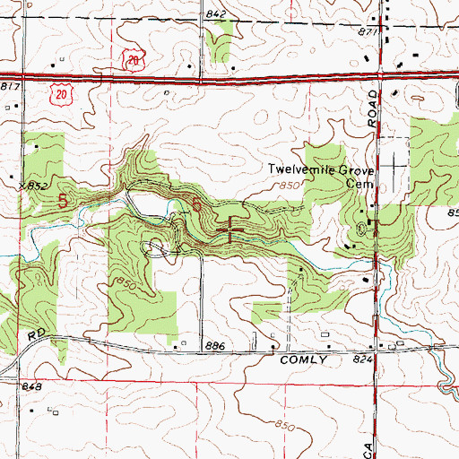 Topographic Map of Seward Forest Preserve, IL