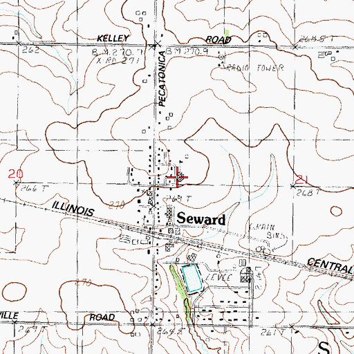 Topographic Map of Seward Grade School, IL