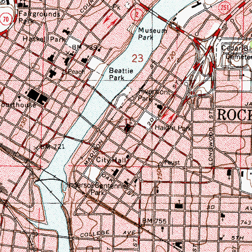 Topographic Map of Trinity Lutheran Church, IL