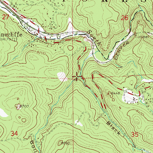 Topographic Map of Black Gulch, CO