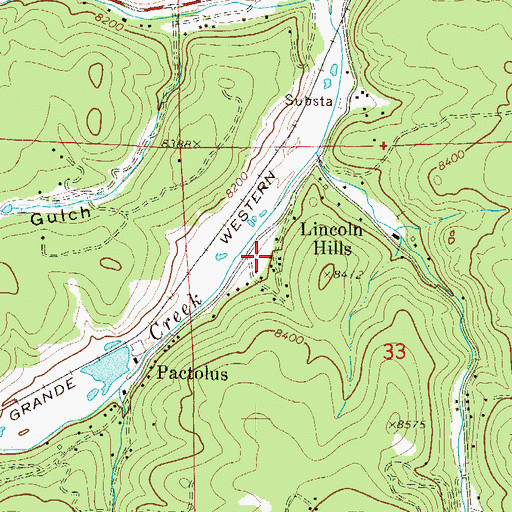 Topographic Map of Lincoln Hills, CO