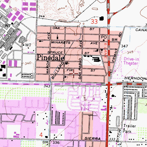 Topographic Map of Assembly of God Tabernacle, CA