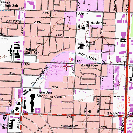 Topographic Map of Calvary Church of the Nazarene, CA