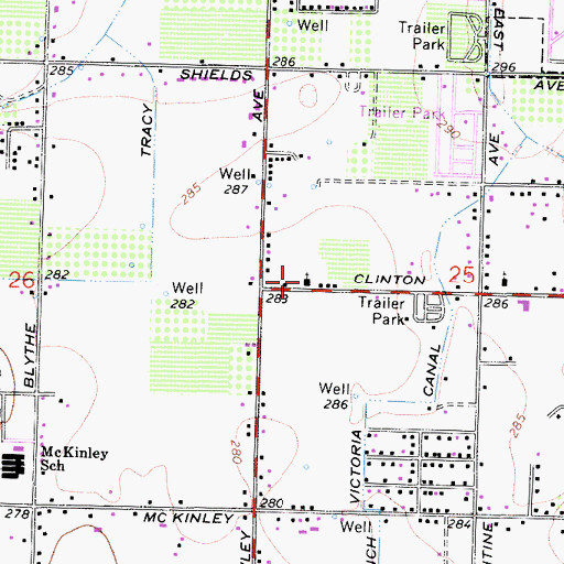 Topographic Map of Church of God of Prophecy, CA