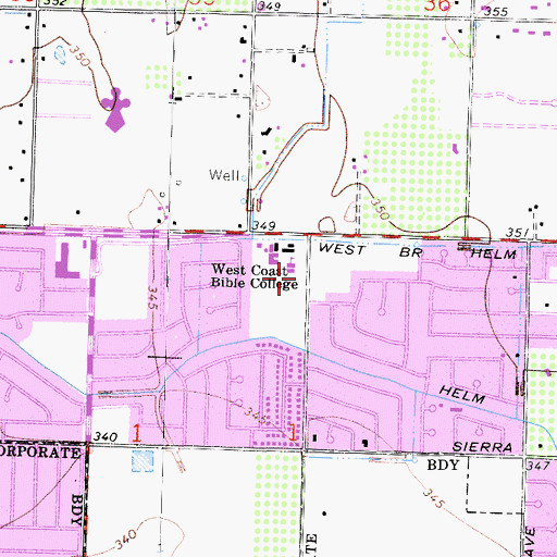 Topographic Map of Church of Living Water, CA