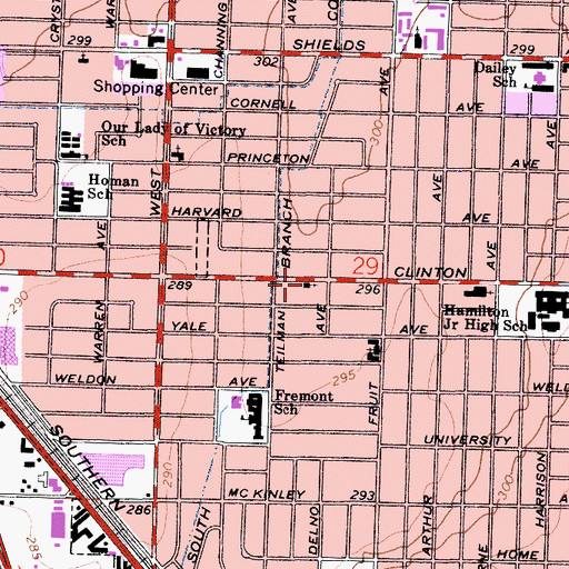 Topographic Map of Cornelia Southern Baptist Church, CA