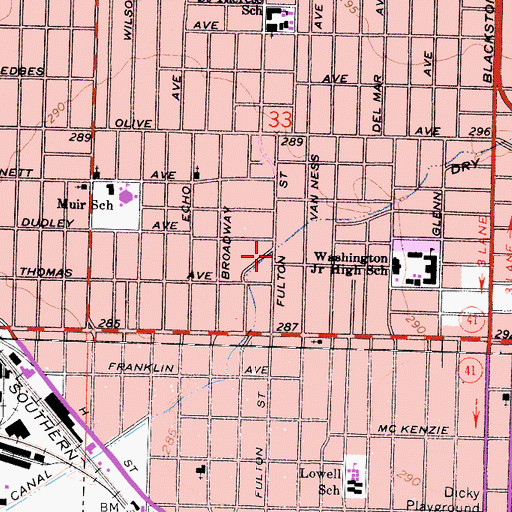 Topographic Map of Metropolitan Community Church of the Vineyard, CA