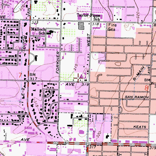 Topographic Map of Northwest Church, CA