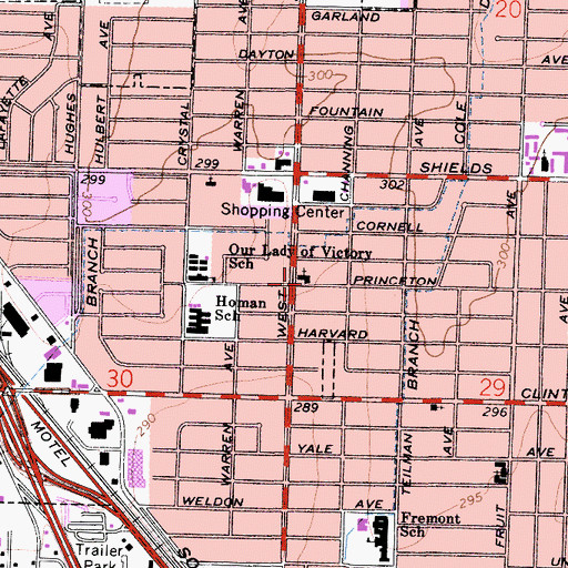 Topographic Map of Our Lady of Victory Roman Catholic Church, CA