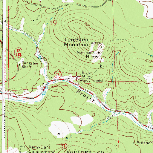 Topographic Map of Elsie Mine, CO