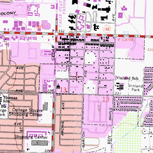 Topographic Map of Witnessing Ministries of Christ, CA