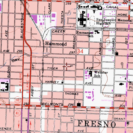 Topographic Map of Church of God, CA