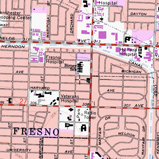 Topographic Map of First Covenant Church, CA