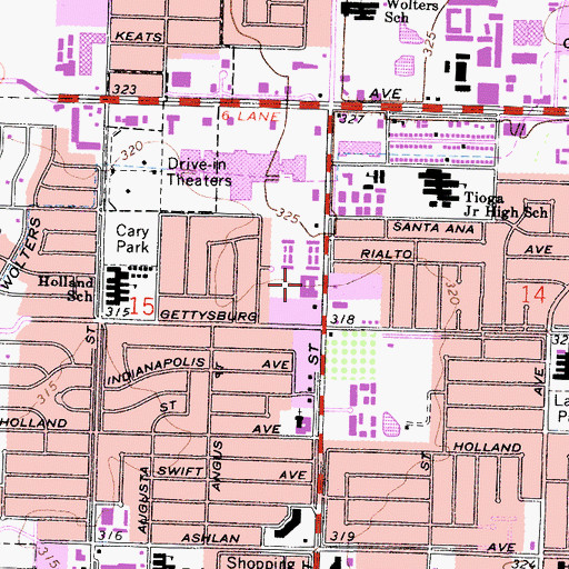 Topographic Map of Indonesian Full Gospel Church, CA